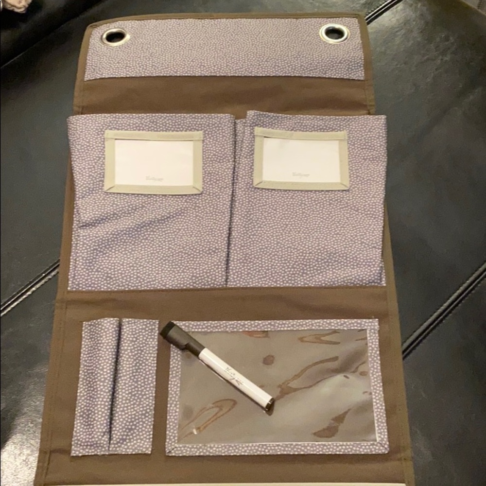 Thirty-One hang up organizer in grey pin dot.